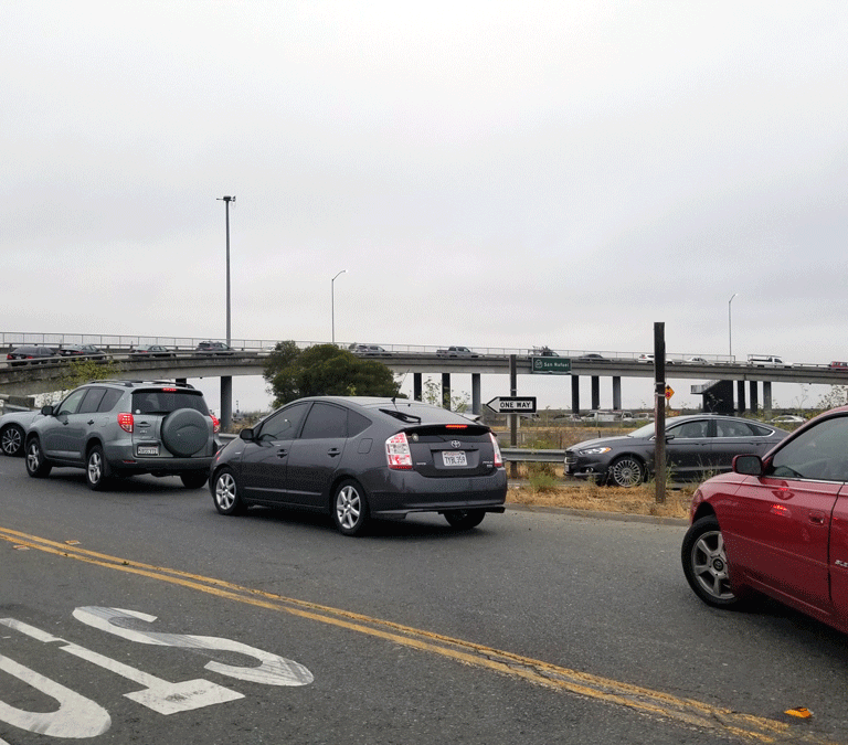 Highway 37 Mare Island Exit 17 overpass traffic